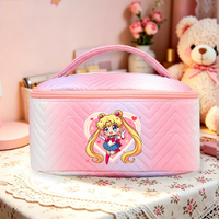 Sailor Moons Makeup Bag Gradient Fashion Large Capacity Folding Cosmetics Storage Pouch Kawaii Anime Travel Toiletry Bags Gift