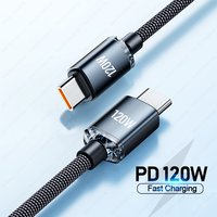 Type C To USB-C and Type C To Type C 120W Universal Phone Fast Charger Data Cable PD Quick Charging Cord 25cm/100cm/200cm Length