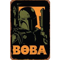 Boba Fett Poster Retro Metal tin Sign Halloween Tin Sign,Cave,Bar,Club, Home Wall Art Metal Tin Sign 8x12 inches