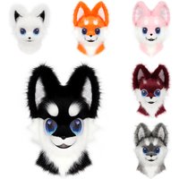 Tierkopfmaske, pelziger Fursuit, Plüschhund, Fuchsmasken für Partys, Cosplay, Kostümzubehör