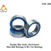 10pc 6700 2RS 10x15x4 mm Miniature Thin Section Bearings 6700RS ABEC3 10 15 4 Blue Seals Model Bearings 10*15*4 RC Bearing