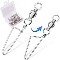10 pcs / Box Fishing Swivels Connector Snap 0#-6# Ball Bearing Rolling Swivel For Fishhook Lure Carp Fishing Accessories