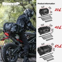 Rhinowalk Motorcycle Tail Bag 20/40/65L Waterproof Motor Rear Seat Bag Motorbike Luggage Backpack Expansion Bag Motorcycle Parts