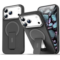 Luxury Matte Shockproof Magnetic Bracket For Magsafe Case For iPhone 17 16 15 14 13 12 11 Pro Max With Holder Stand Back Cover