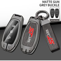 Leather Car Remote Key Fob Case Cover for Ford ST Line Fiesta Focus Mondeo Ecosport Kuga Puma Edge Escape Keychain Accessories