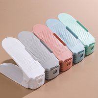 1pc Adjustable Shoe Rack Stackable - Space Saving Double Thickened Plastic Shoe Shelf for Closet, Entryway & Garage, Heavy Duty