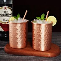 100% 400ml Copper Moscow Mule Mug With Straw 2/4PCS Durable Coppery Beer Mugs Coffee Mug Milk Cup Cocktail Pure Copper Bar Cup