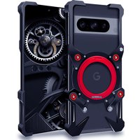 Luxury Armor Metal Aluminum Phone Bumper For Google Pixel 10a 9a 8a 10 9 8 7 Pro XL Cover Mechanical Purely Handmade Skull Case