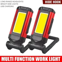 1/2/4 szt. Magnetyczna lampa robocza COB USB akumulatorowa latarka LED przenośna latarnia lampa kempingowa typu C Power Bank lampa funkcyjna