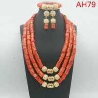 Fashion African Jewelry Set Nigerian Wedding real Coral Jewelry Set