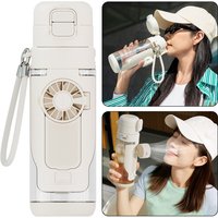 Fan Water Bottle For School Students Portable Cooling Fan Sports Bottle Powerful Usb Rechargeable Outdoor Sports Hiking Cycling