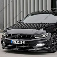 2 SZT. Nakładki na reflektory przednie w stylu R-Line, błyszczące czarne, ABS, do Passata B8 B8.5 TDI TSI 2016-2023, tuning karoserii samochodu