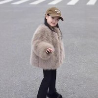 2025 Winter Girls Fashion Long Sleeve Faux Fur Thick Warm Jacket Outerwear Kids Children Coat