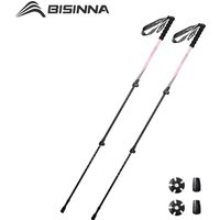 BISINNA 2pcs Trekking Poles Ultralight Telescopic Walking Sticks Aluminum Alloy Hiking Cane for Outdoor Climbing Travel