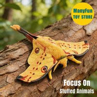 Comet Moth Plush Toy Realistic Argema Mittrei Plushie Lifelike Moth Stuffed Animal Simulation Doll Toy Gifts
