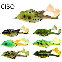 CIBO 1pc-Topwater Frog Fishing Lure 360° Rotating Leg Soft Bionic Bait Double Hook for Bass Snakehead Tackle