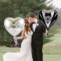 2PCS Paar Ballon Hochzeit Dekoration Folienballons Romantisches Hochzeitskleid Ballon