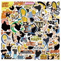 AliExpress NONE 60Pcs Cartoon Personality Johnny Bravo graffiti Sticker DIY Decoratio phone Luggage Laptop Guitar Bike Skateboard fridge sticker
