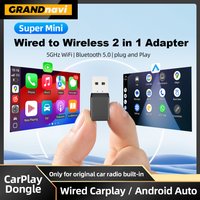 2 in 1 Mini NEW Wireless CarPlay Android Auto Adapter Wired to Wireless Car Ai Box For Audi Toyota VW Peugeot MG Ford USB Dongle