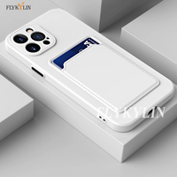 Luxury Soft Silicone Wallet Case Funda For iPhone 17 16 15 14 13 12 11 Pro Max 16 Plus 16E 17 Air Card Slot Back Cover
