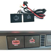 Compatible For Ford Focus 2004-2011 mk2 Fast Car Phone Charger Socket Double QC3.0 Type C PD USB Charging Port Power Adapter