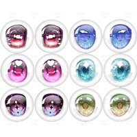 6Pairs Blythe Doll Eye Chips Various Patterns Styles Glass Cabochon Eyes Doll Eyes Chips DIY Jewelry Making Suppliers MS004