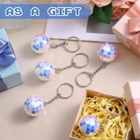 10pcs Mini Disco Balls Keychains Bulk Keyring Colorful Disco Ball Party Favors 70s 80s 90s Disco Party Decoration Event Supplies