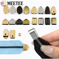 50Pcs Meetee Metal Zippers Tail Clip Zips Stopper Plug Head with Screw Bag Wallet Handbag Zip End Clasp DIY Hardware Accessories