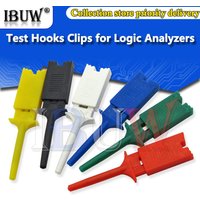 10PCS Test Hooks Clips for Logic Analyzers Logic Test Clip Red Black Yellow Green Blue White Flattening Flat Hook Connection