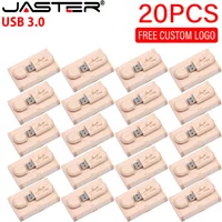 20PCS/LOT Wooden USB 3.0 Flash Drives 128GB High speed Pen drive 64GB 32GB with Box Memory Stick Creative gift U disk for Laptop