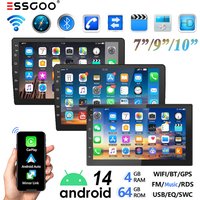 ESSGOO 7"/9"/10“ 2 DIN Android 14 4+64G Car Stereo Carplay Android Auto GPS Navi Bluetooth FM RDS Radio WIFI Touchscreen ChatGPT