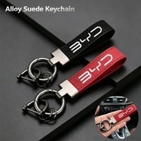 For BYD ATTO 3 SEAL U DOLPHIN U8 U9 HAN TANG Auto Accessories Fashion Logo Alloy Luxury Suede Leather Keychain Car Key Chain