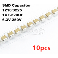 10PCS 1210 3225 SMD Capacitor 1uF 2.2uF 4.7uF 10uF 22uF 47uF 100uF 220uF 6.3V 10V 16V 25V 35V 50V 63V 100V 200V 250V X7R Bonakin