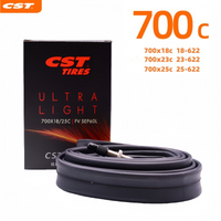 CST Ultra-thin 0.6MM 700C Road Bike Inner Tube 700X18/25 Presta Valve with Detachable valve 48MM 60MM 80MM