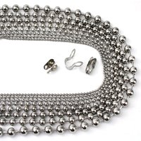2-5Meter/Lot Stainless Steel Bulk Bead Chain Width 1.5-6mm Ball Chain with 20pcs Connectors for Necklace Keychain Jewelry Making