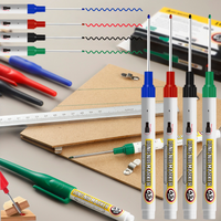 10 Pcs Long Head Deep Hole Marker Pens,45mm Deep Reach Metal Marking Pen,Quick-dry Waterproof Marker,Construction Markers Tool
