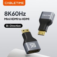 CABLETIME 8K Mini HDMI Adapter 4K 120Hz/144Hz Male to Female Converter MINI HDMI to HDMI for PS4/5 HDTV Laptop