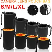 Camera Lens Case Water Resistant Lens Pouch for Digital SLR Camera Lens Bag Drawstring Protector Case