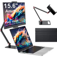 Amoudo 15.6 Inch 1920x1080P Portable Monitor with Desk Stand USB Type-C Mini HDMI Second Screen for PS4, XBox Switch PC Mac