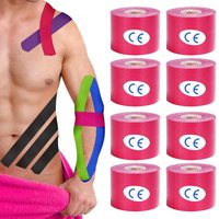 1/2/6 Pcs Pink Muscle Bandage Sports Cotton Elastic Adhesive Strain Injury Tape Knee Muscle Pain Relief