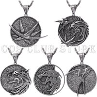Anime Witcher Cosplay Geralt of Rivia Role Play Cos Necklace Accessories Wigs Cap Uniform Props Halloween