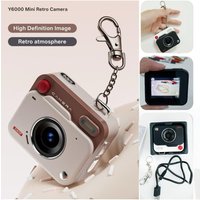 Mini Compact Digital Camera Keychain New HD CCD Retro Camera Screen Keyring Outdoor Travel Photography Birthday Christmas Gift