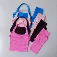 Seamless Yoga Sets Women Gym Clothes Ongline Strappy Top Leggings Activewear Sports Bras Fitness Suit Running Workout Sportwear