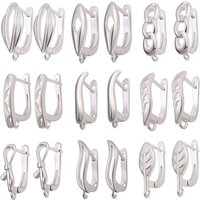 Juya 2 4Pcs/Lot Gold Silver Plated Creative Shvenzy Fastener Basic Bale Ear Wire Hooks Accessories For DIY Women Earrings Making