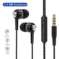 Universal Wired Headset Mobile Phone 3.5mm Wired Control Headphone HiFi Stereo Earbuds With Microphone For Xiaomi Realme Huawei
