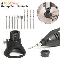 Rotary Router Milling Cutter Guide Attachment Twist Drill Bit Wood Carving Tool Kit Dedicated Locator Woodwork Tool for Dremel