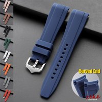 20mm 22mm Rubber Strap for Rolex Curved End Silicone Watch Band for Swatch Universal Men Women Sports Waterproof Wristband Belt