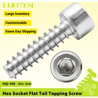 Hexagon Allen Head Cap Flat Tail Tapping Screws Stainless Steel M2 M2.3 M2.6 M3 M3.5 M4 M5 Hex Socket Head Self Tapping Screw