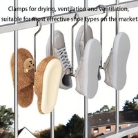5pcs Stainless Steel Shoe Rack, Home and Storage Accessories Hanger, Shoe Rack, Multifunctional Hanger, Balcony Outdoor Hook