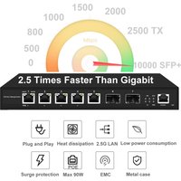 Layer-3 Managed 5 Ports 2.5Gb Switch With 2*10G SFP+ Uplink Ethernet Lan 2500Mbps